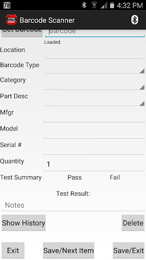 Barcode Scanner Screen 2