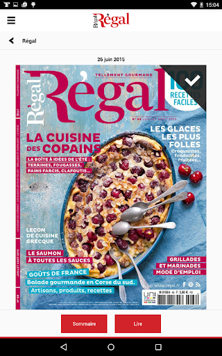 Android application Régal - Le magazine screenshort