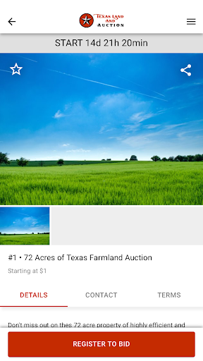 Texas Land and Auction Screen 2