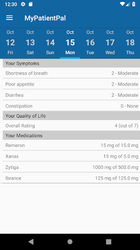 Android application MyPatientPal screenshort