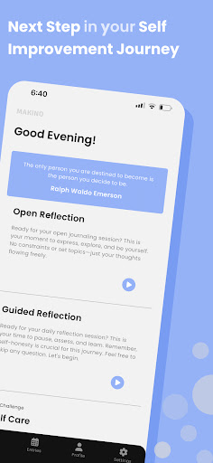 Makino: AI Psychology Journal Screen 2