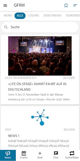 Android application Connect+ Gemeindeapp screenshort