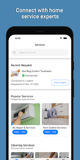 HomeTriangle: Hire Experts Screenshot 1 - AppWisp.com