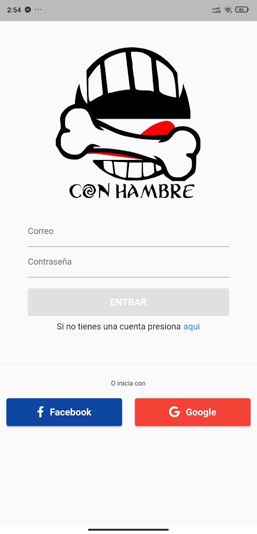 Android application Con Hambre Negocios screenshot