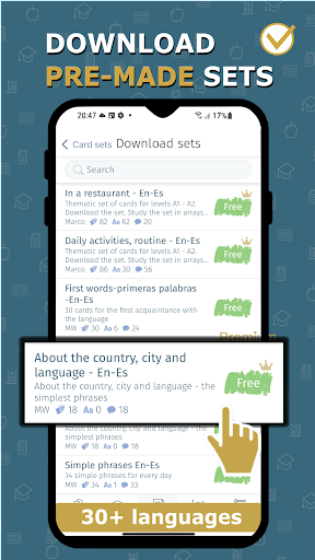 Screenshot of Flashcard maker vocab notebook