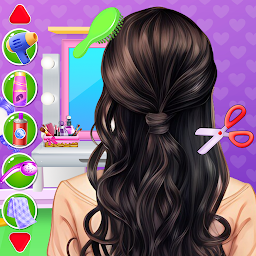 「貝拉公主小姑娘辮子頭髮美容院」圖示圖片
