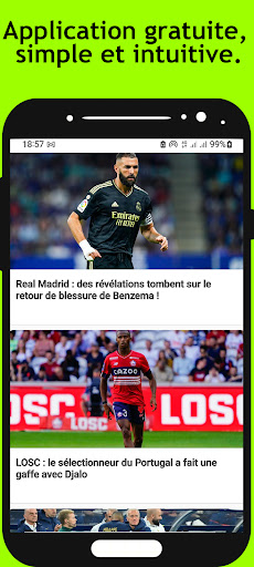 Android application ActuFoot screenshort