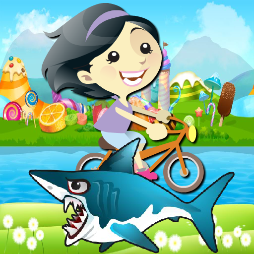 Girl Bike Ride Shark Attack logo