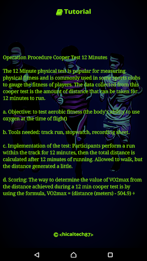 12 Minutes Run Fitness Test Screen 2