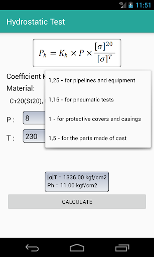 Hydrostatic Test Screen 2