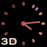 3D Cool Red Analog Clock icon