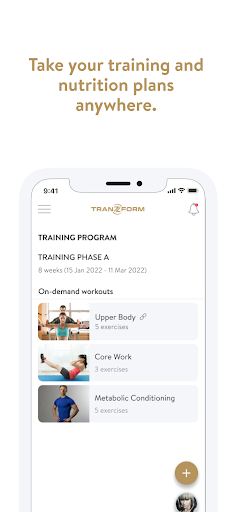 Tranzform Coaching App Screen 3
