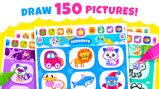 Bini Toddler Drawing Apps! Coloring Games for Kids screenshots 1