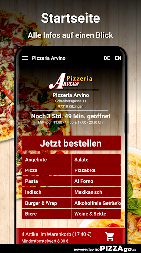 Pizzeria Arvino Kitzingen Screen 2