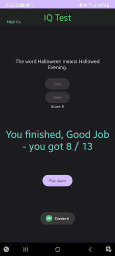 Android application 5 Minute mini-games screenshort