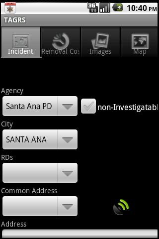 Android application T.A.G.R.S. screenshort