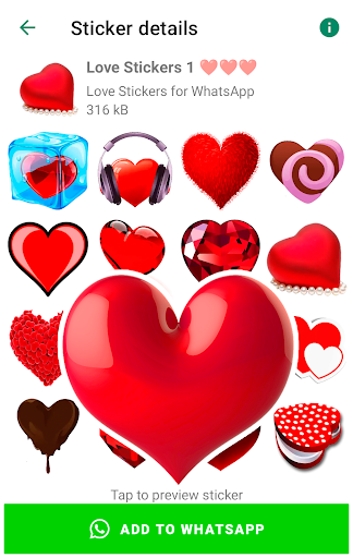 Android application Love Stickers - WASticker screenshort