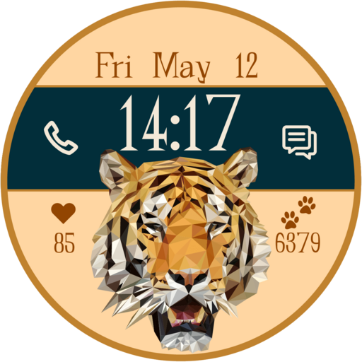 Tiger Digital Clock Watch Face