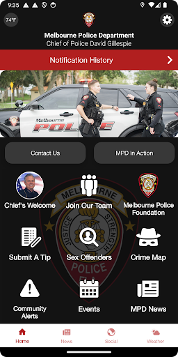 Android application Melbourne Police Department screenshort