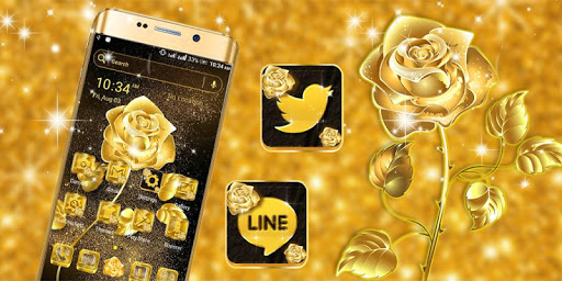 Android application Golden Rose Launcher Theme screenshort