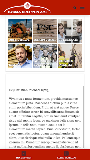 Android application Bygma Læringsportal screenshort