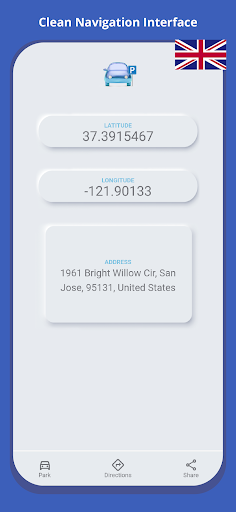 Android application Find My Parking Location + screenshort