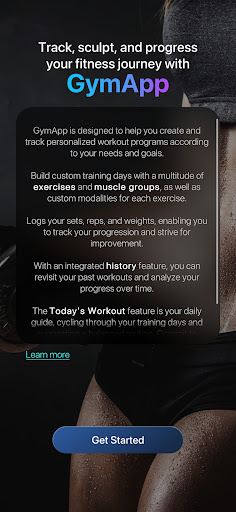 Android application GymApp Fitness screenshort