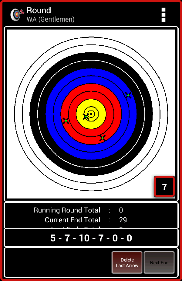 Android application Archery ScorePad screenshort