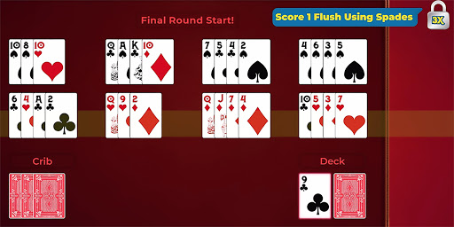Cribbage flush in the crib sheets