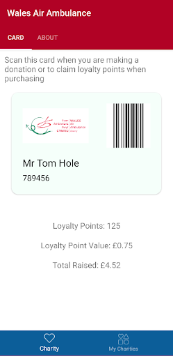 Android application Charity Card screenshort