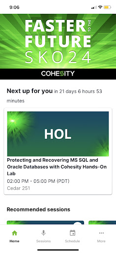 Android application Cohesity SKO FY24 screenshort