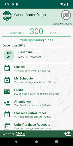 Android application Green Space Yoga screenshort