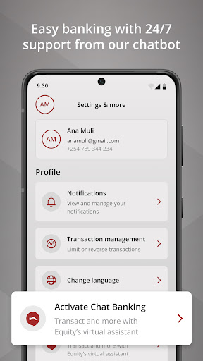 Screenshot of Equity Mobile