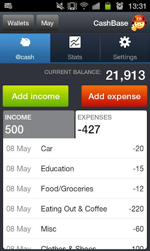 Android application CashBase screenshort