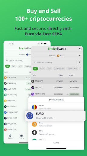 Android application Tradesilvania Crypto Platform screenshort