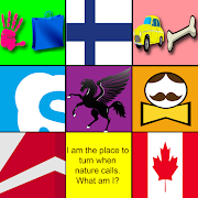 Multiple Quiz - Riddles Flag Emoji Logo Shadow