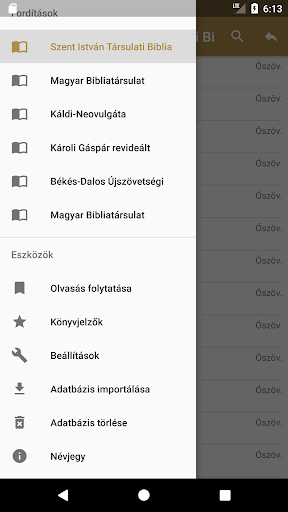 Android application Szentírás screenshort