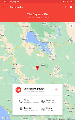 Screenshot of My Earthquake Alerts Pro
