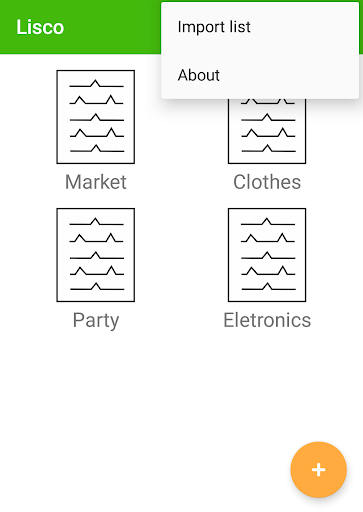 Lisco - Shopping list Screen 2
