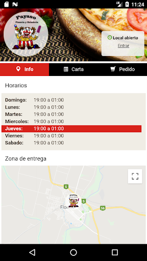 Pizzería y heladería Payaso Screen 2
