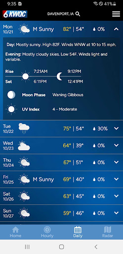 Screenshot of KWQC First Alert Weather