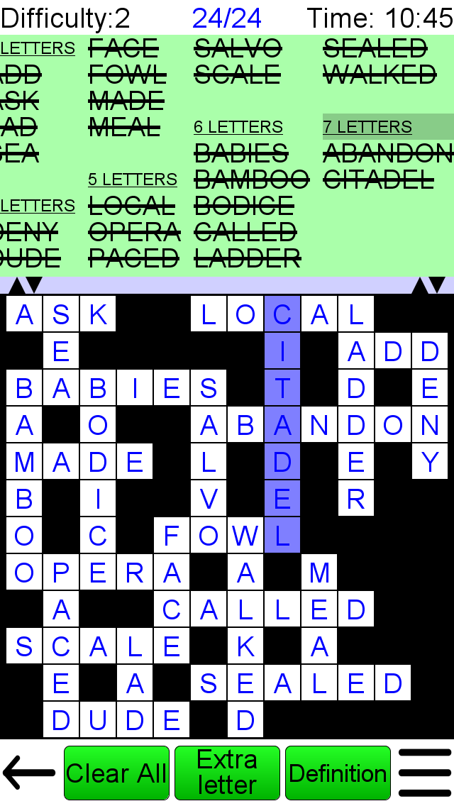 Android application Word Fit Puzzle + screenshort