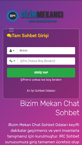 Bizim Mekan Chat Sohbet Odaları Sohbet Siteleri