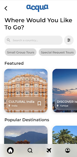 Android application Acqua Travels screenshort