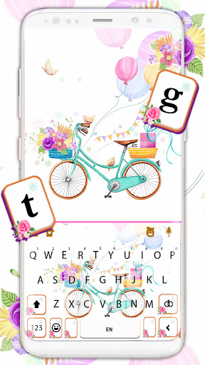 Android application Flower Bicycle Keyboard Backgr screenshort