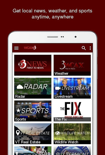 Screenshot of WCAX Channel 3 News: VT-NY-NH