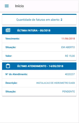 Android application Cidadão Saneamento screenshort