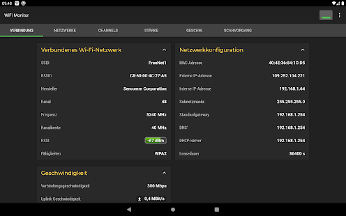 WiFi Monitor Pro: Analyse von Wi-Fi-Netzwerken Screenshot