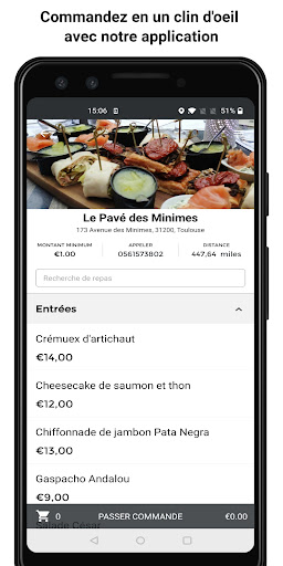 Android application Le Pavé des Minimes screenshort