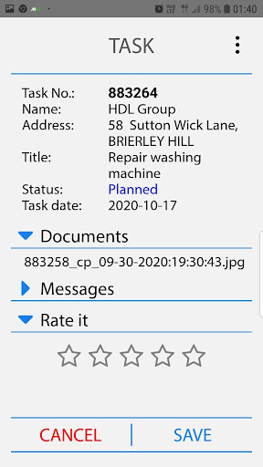 Taskerium Customer Portal Screen 3